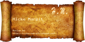 Hicke Margit névjegykártya